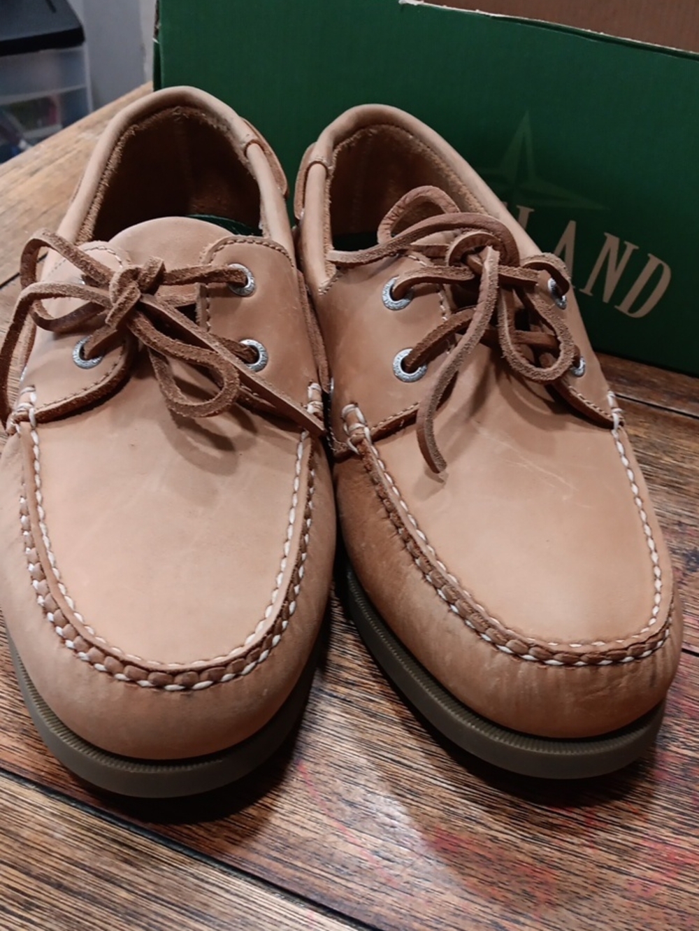 Eastland Men's Leather Boat Shoes in Tan